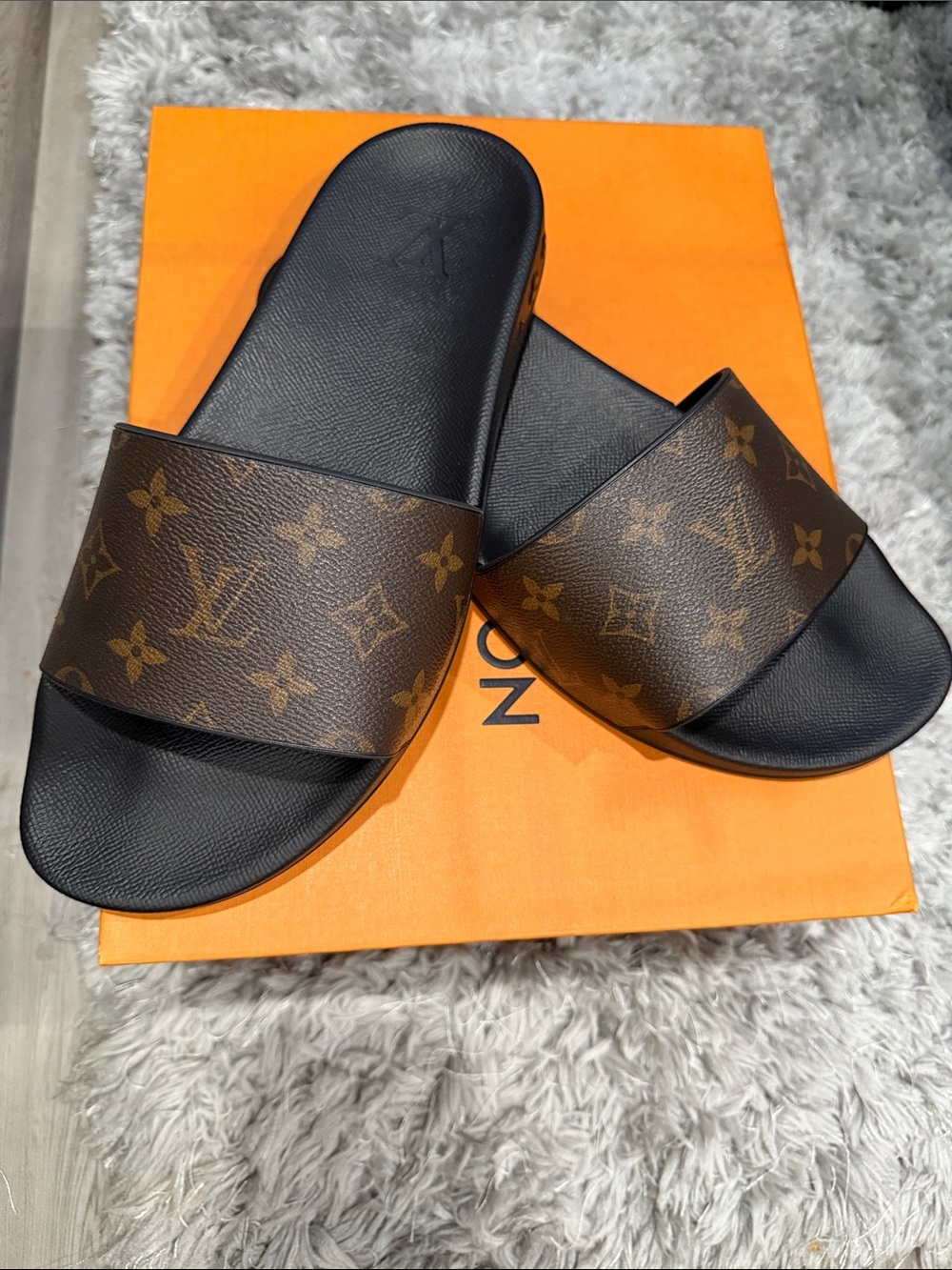 Louis Vuitton Monogram Slide Sandals - Brown Monogram & Black - Picture 3 of 4